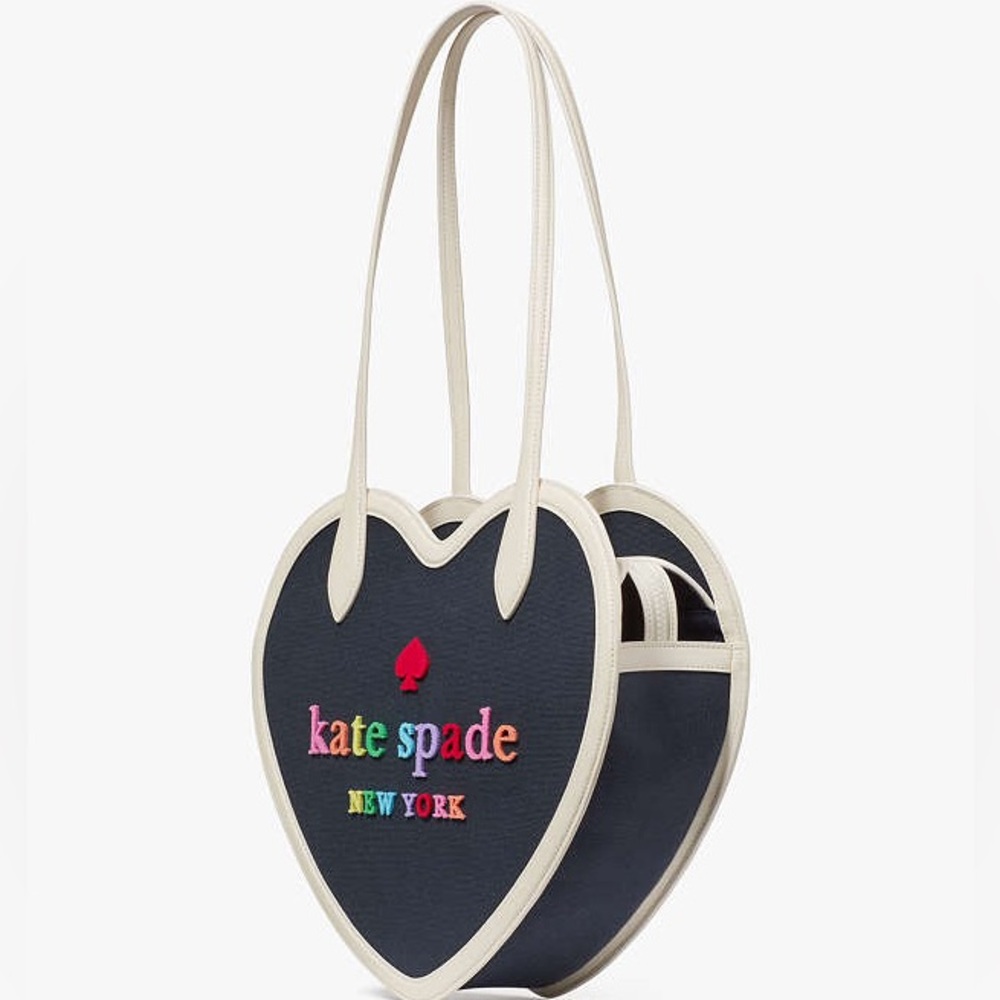 NWT-Kate Spade-Rainbow🌈Collection-Love Shack-Large Heart💙Tote-Blazer Blue-$429 - Picture 13 of 16